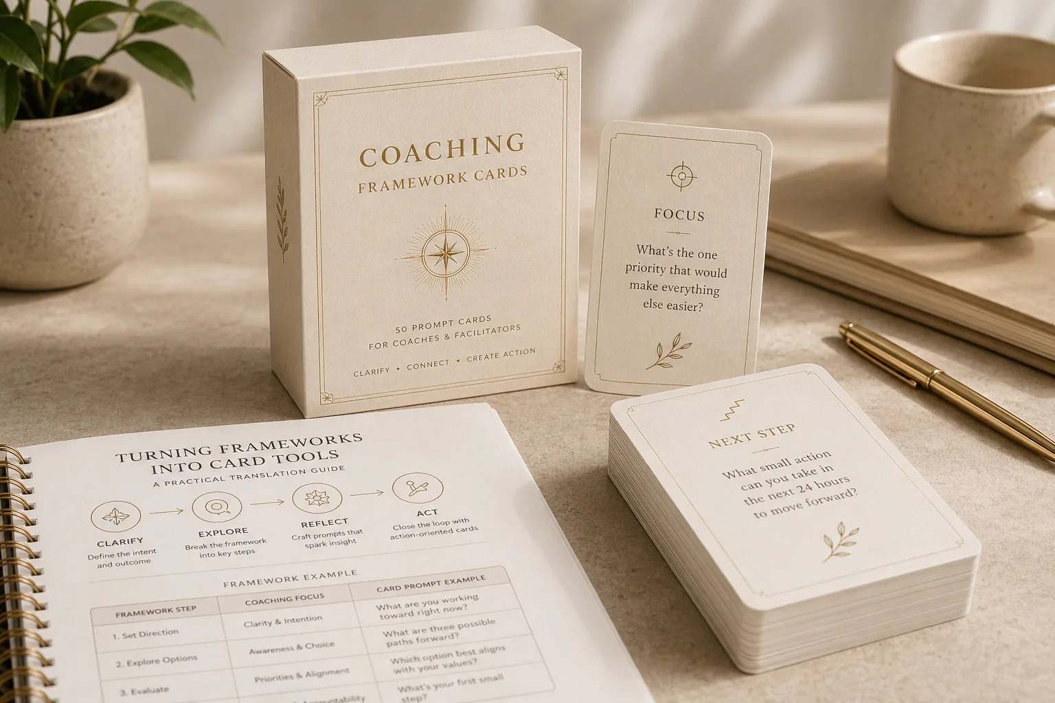 Coaching frameworks, turned into card tools
